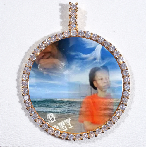 LARGE 3D CIRCLE CUSTOM PICTURE PENDANT