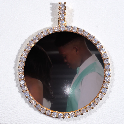 LARGE 3D CIRCLE CUSTOM PICTURE PENDANT