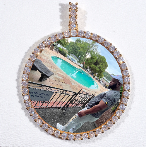 LARGE 3D CIRCLE CUSTOM PICTURE PENDANT