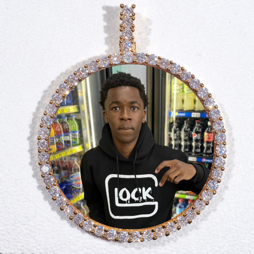 LARGE 3D CIRCLE CUSTOM PICTURE PENDANT