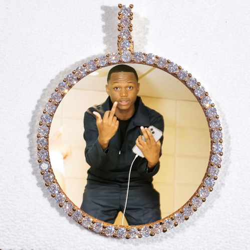 LARGE 3D CIRCLE CUSTOM PICTURE PENDANT