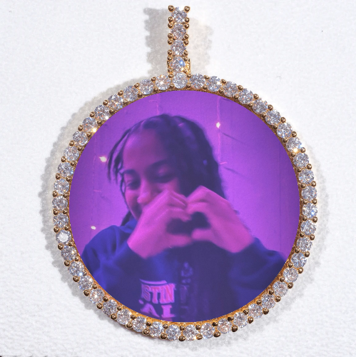 LARGE 3D CIRCLE CUSTOM PICTURE PENDANT