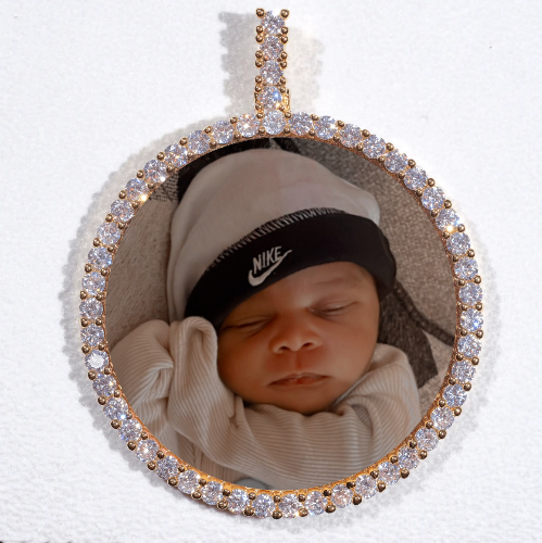 LARGE 3D CIRCLE CUSTOM PICTURE PENDANT