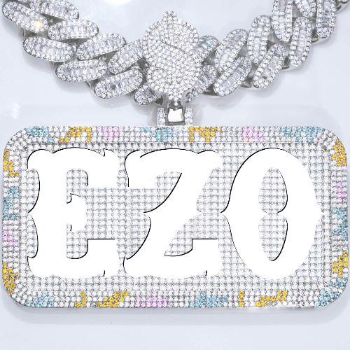 CUSTOM LETTER NECKLACE 3D COLORFUL SQUARE