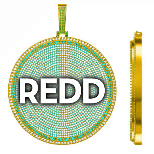 CUSTOM LETTER NECKLACE 3D BIG DISC
