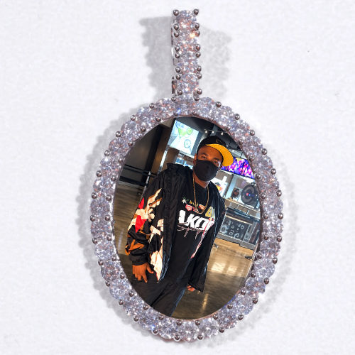 Large 3D Oval Custom Picture Pendant