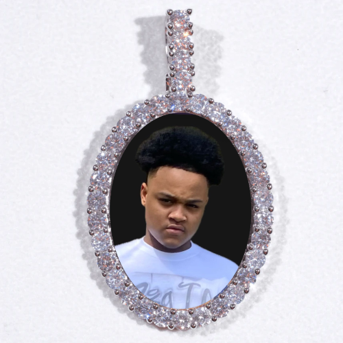 Large 3D Oval Custom Picture Pendant