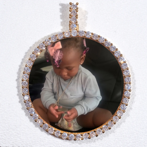 LARGE 3D CIRCLE CUSTOM PICTURE PENDANT
