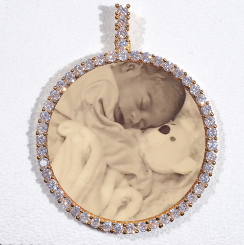 LARGE 3D CIRCLE CUSTOM PICTURE PENDANT