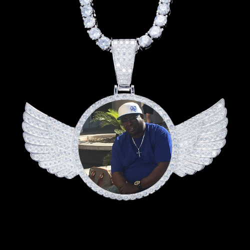 925S & VVS Moissanite 3D Wing Custom Picture Pendant