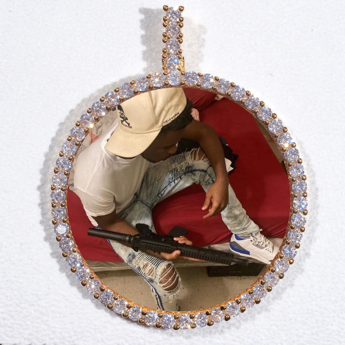 LARGE 3D CIRCLE CUSTOM PICTURE PENDANT