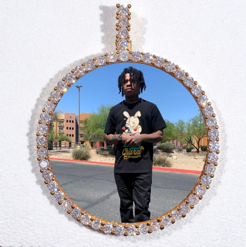 LARGE 3D CIRCLE CUSTOM PICTURE PENDANT