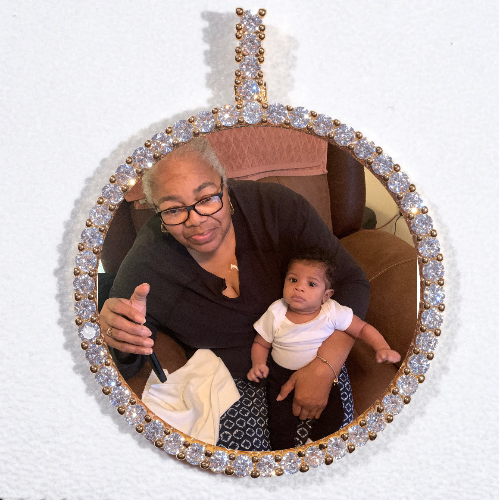 LARGE 3D CIRCLE CUSTOM PICTURE PENDANT