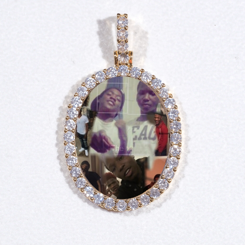 3D Oval Custom Picture Pendant