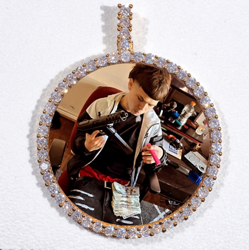 LARGE 3D CIRCLE CUSTOM PICTURE PENDANT