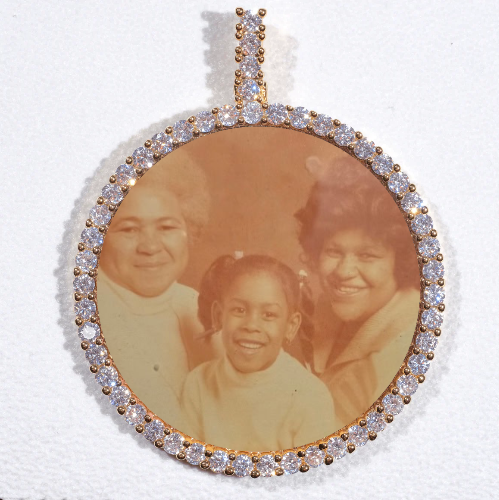 LARGE 3D CIRCLE CUSTOM PICTURE PENDANT