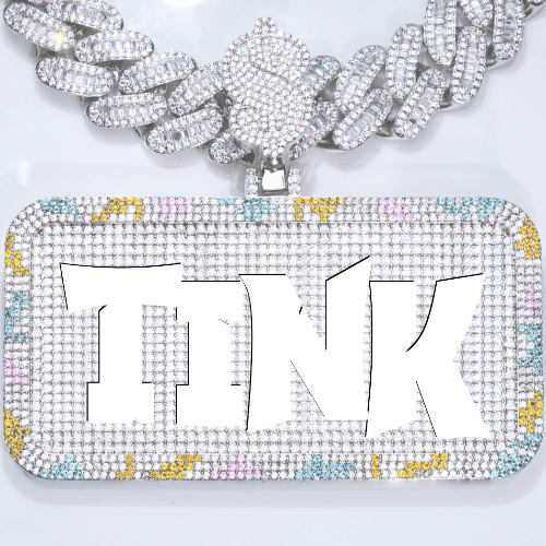 CUSTOM LETTER NECKLACE 3D COLORFUL SQUARE