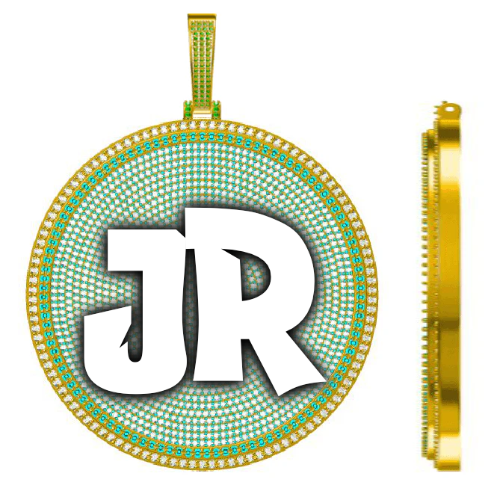 CUSTOM LETTER NECKLACE 3D BIG DISC