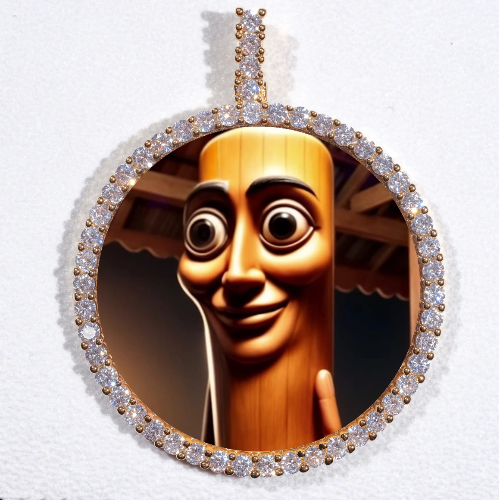 LARGE 3D CIRCLE CUSTOM PICTURE PENDANT