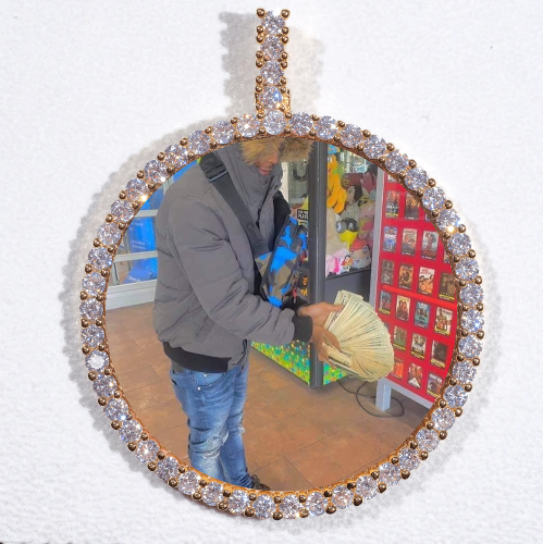 LARGE 3D CIRCLE CUSTOM PICTURE PENDANT