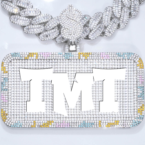 CUSTOM LETTER NECKLACE 3D COLORFUL SQUARE