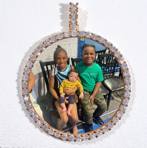 LARGE 3D CIRCLE CUSTOM PICTURE PENDANT