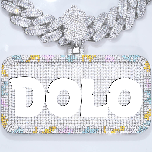 CUSTOM LETTER NECKLACE 3D COLORFUL SQUARE