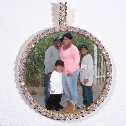 LARGE 3D CIRCLE CUSTOM PICTURE PENDANT