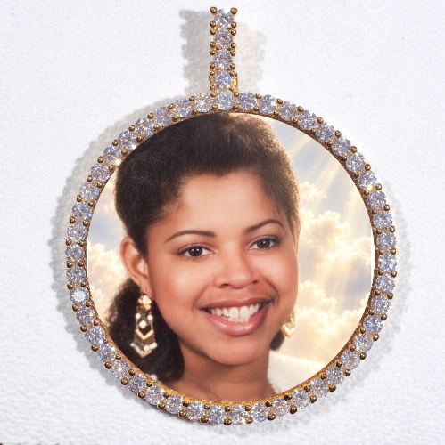 LARGE 3D CIRCLE CUSTOM PICTURE PENDANT