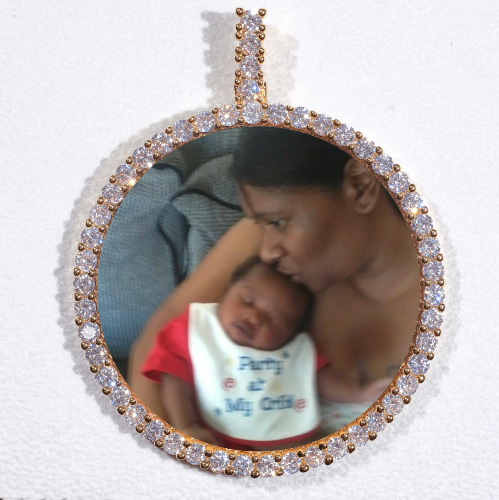 LARGE 3D CIRCLE CUSTOM PICTURE PENDANT