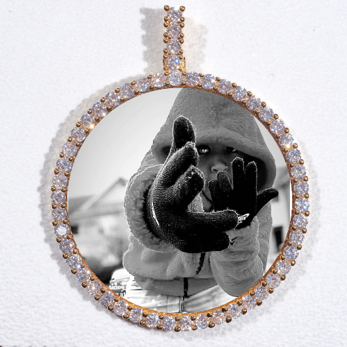 LARGE 3D CIRCLE CUSTOM PICTURE PENDANT