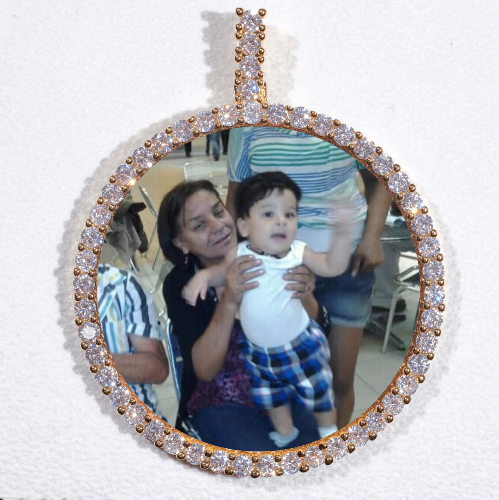 LARGE 3D CIRCLE CUSTOM PICTURE PENDANT