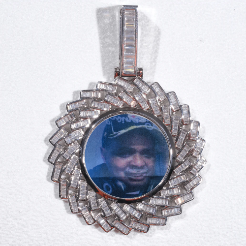 Large 3D Baguette Custom Picture Pendant