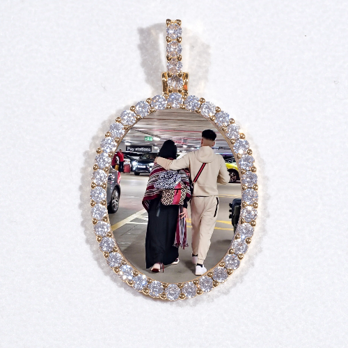 3D Oval Custom Picture Pendant