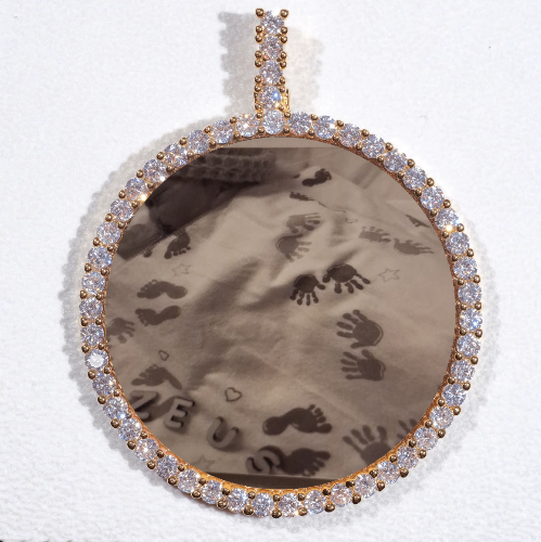 LARGE 3D CIRCLE CUSTOM PICTURE PENDANT