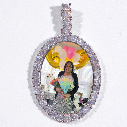Large 3D Oval Custom Picture Pendant
