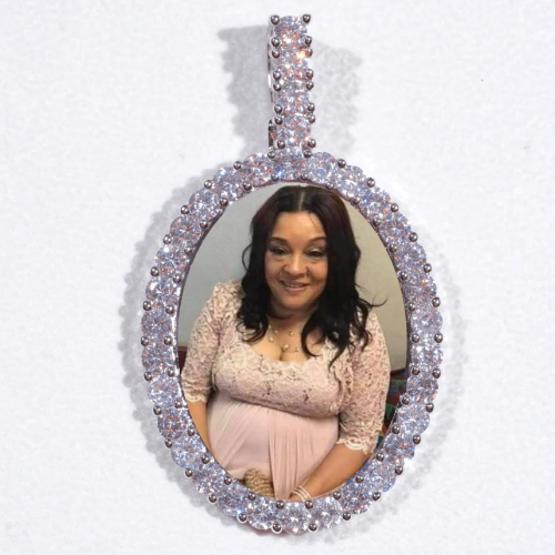 Large 3D Oval Custom Picture Pendant