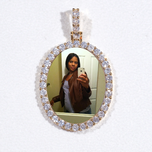 3D Oval Custom Picture Pendant