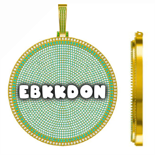 CUSTOM LETTER NECKLACE 3D BIG DISC