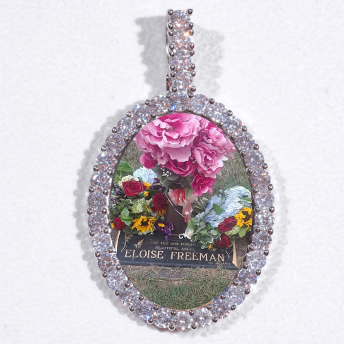 Large 3D Oval Custom Picture Pendant