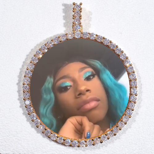 LARGE 3D CIRCLE CUSTOM PICTURE PENDANT