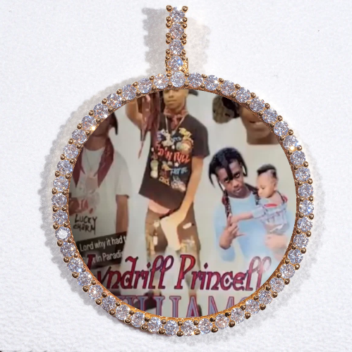 LARGE 3D CIRCLE CUSTOM PICTURE PENDANT