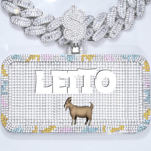 CUSTOM LETTER NECKLACE 3D COLORFUL SQUARE