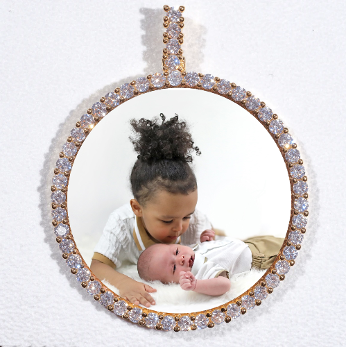 LARGE 3D CIRCLE CUSTOM PICTURE PENDANT
