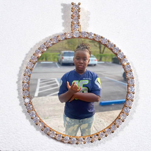 LARGE 3D CIRCLE CUSTOM PICTURE PENDANT