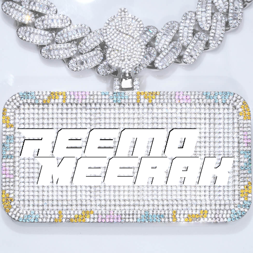 CUSTOM LETTER NECKLACE 3D COLORFUL SQUARE