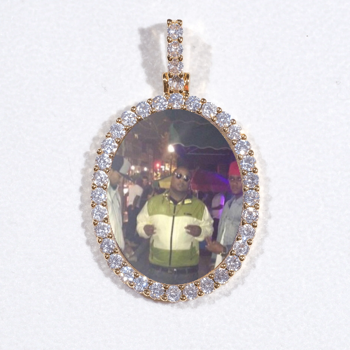 3D Oval Custom Picture Pendant