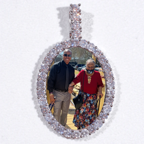 Large 3D Oval Custom Picture Pendant