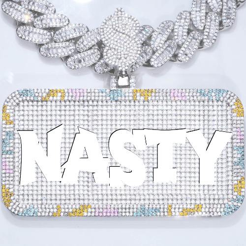 CUSTOM LETTER NECKLACE 3D COLORFUL SQUARE