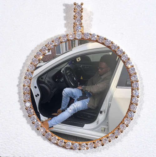 LARGE 3D CIRCLE CUSTOM PICTURE PENDANT